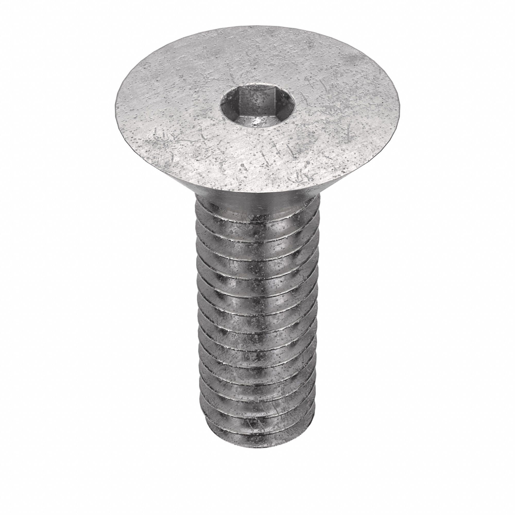 Socket Flat Head Screw: #8-32 Thread Size, 7/16 in Lg, Flat, Plain, Stainless Steel, 18-8, 100 PK