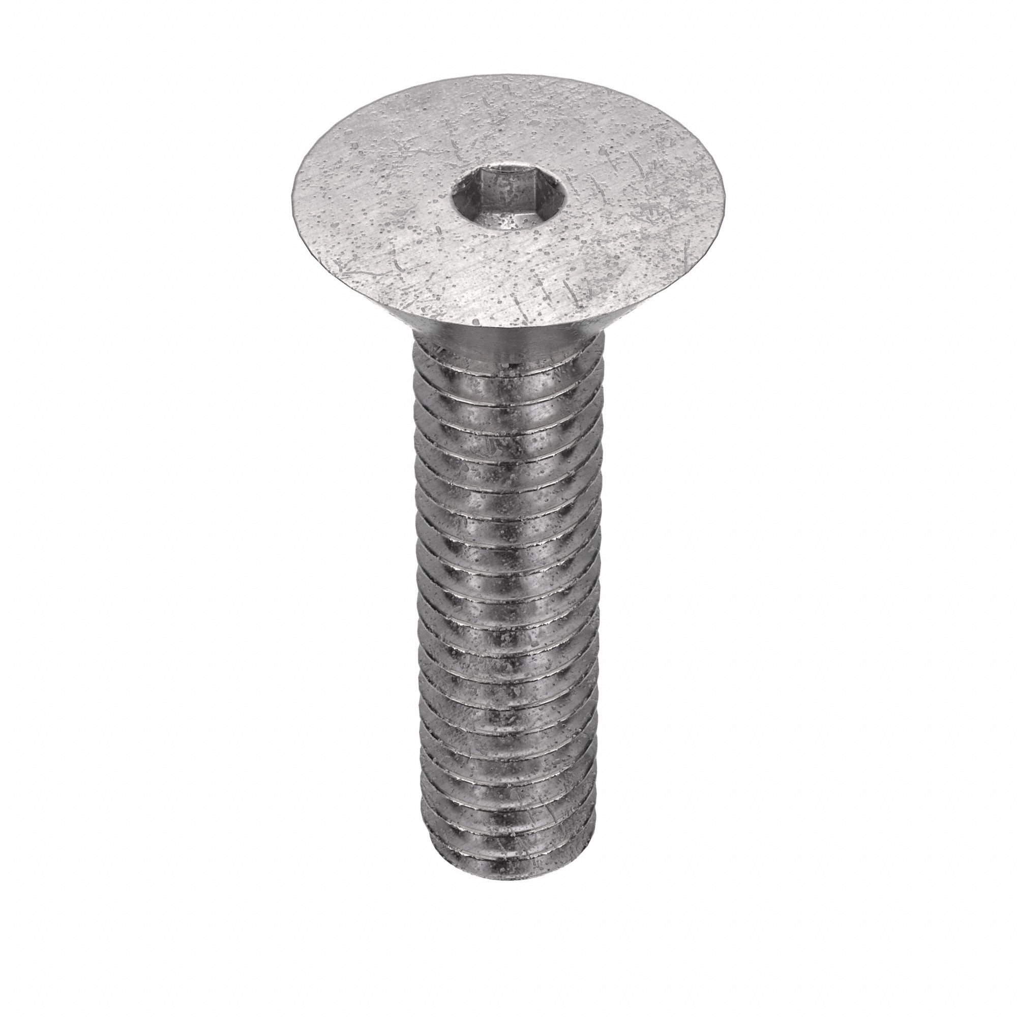 Socket Flat Head Screw: #8-32 Thread Size, 5/8 in Lg, Flat, Plain, Stainless Steel, 18-8, 100 PK