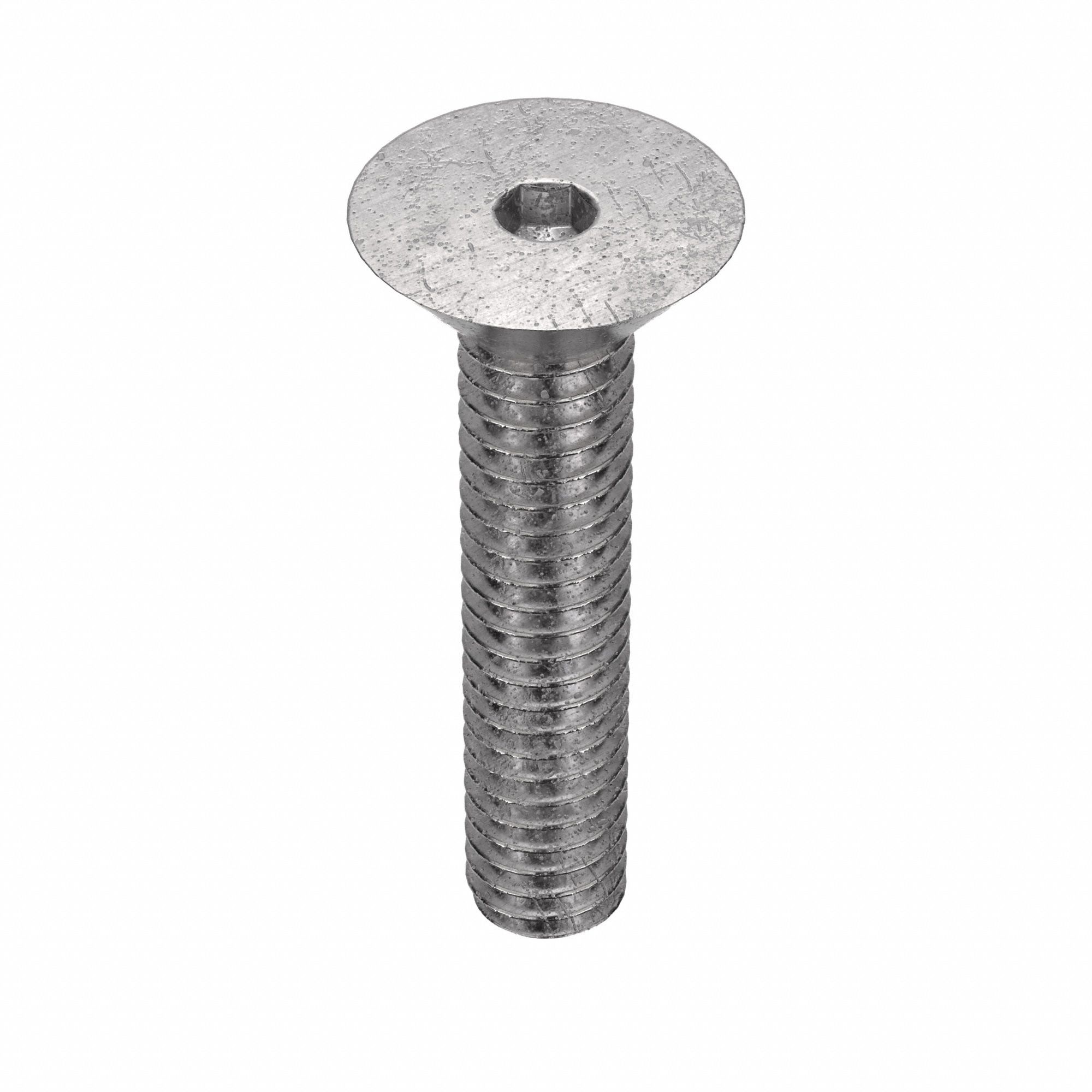Socket Flat Head Screw: #8-32 Thread Size, 3/4 in Lg, Flat, Plain, Stainless Steel, 18-8, 100 PK