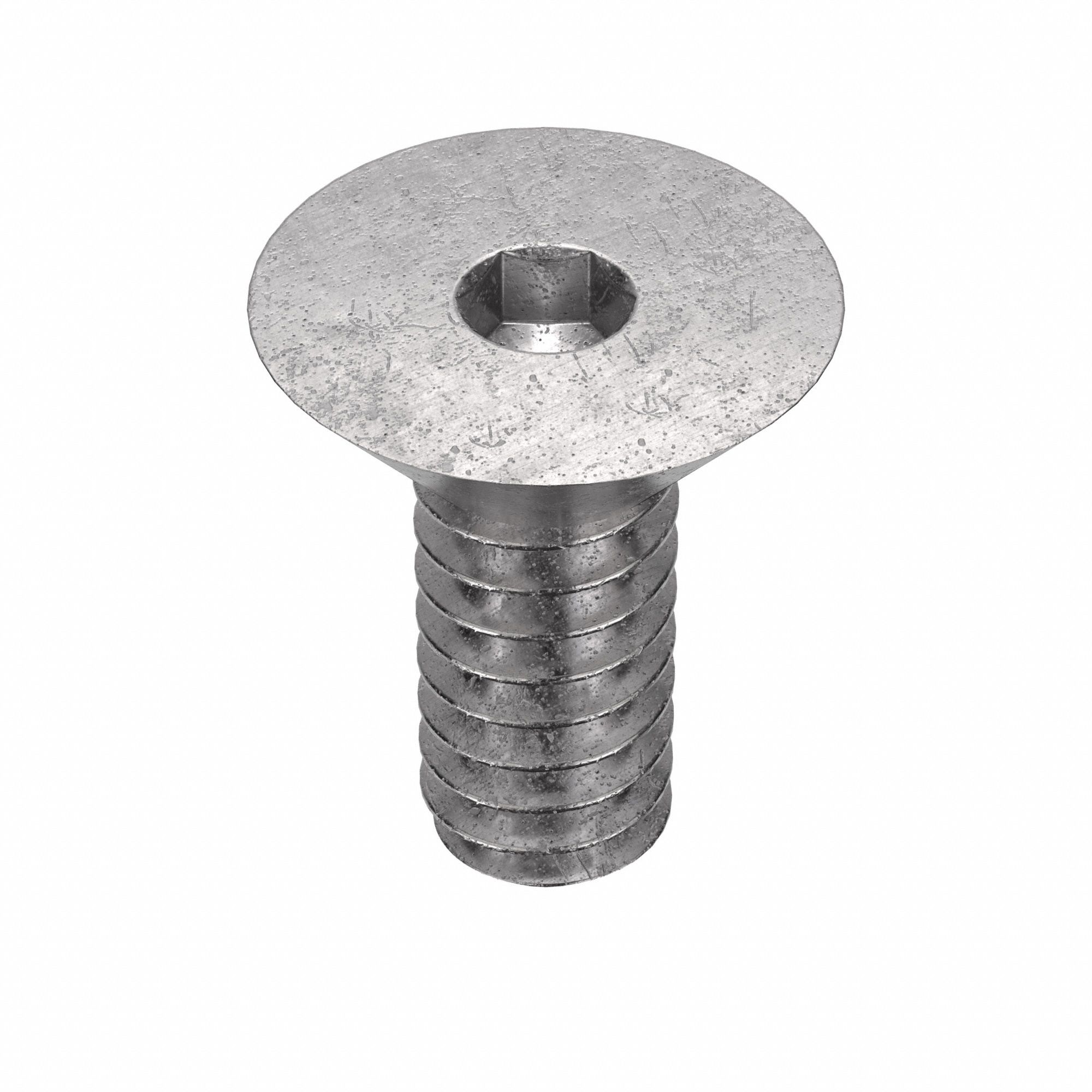 Socket Flat Head Screw: #10-24 Thread Size, 3/8 in Lg, Flat, Plain, Stainless Steel, 18-8, 100 PK