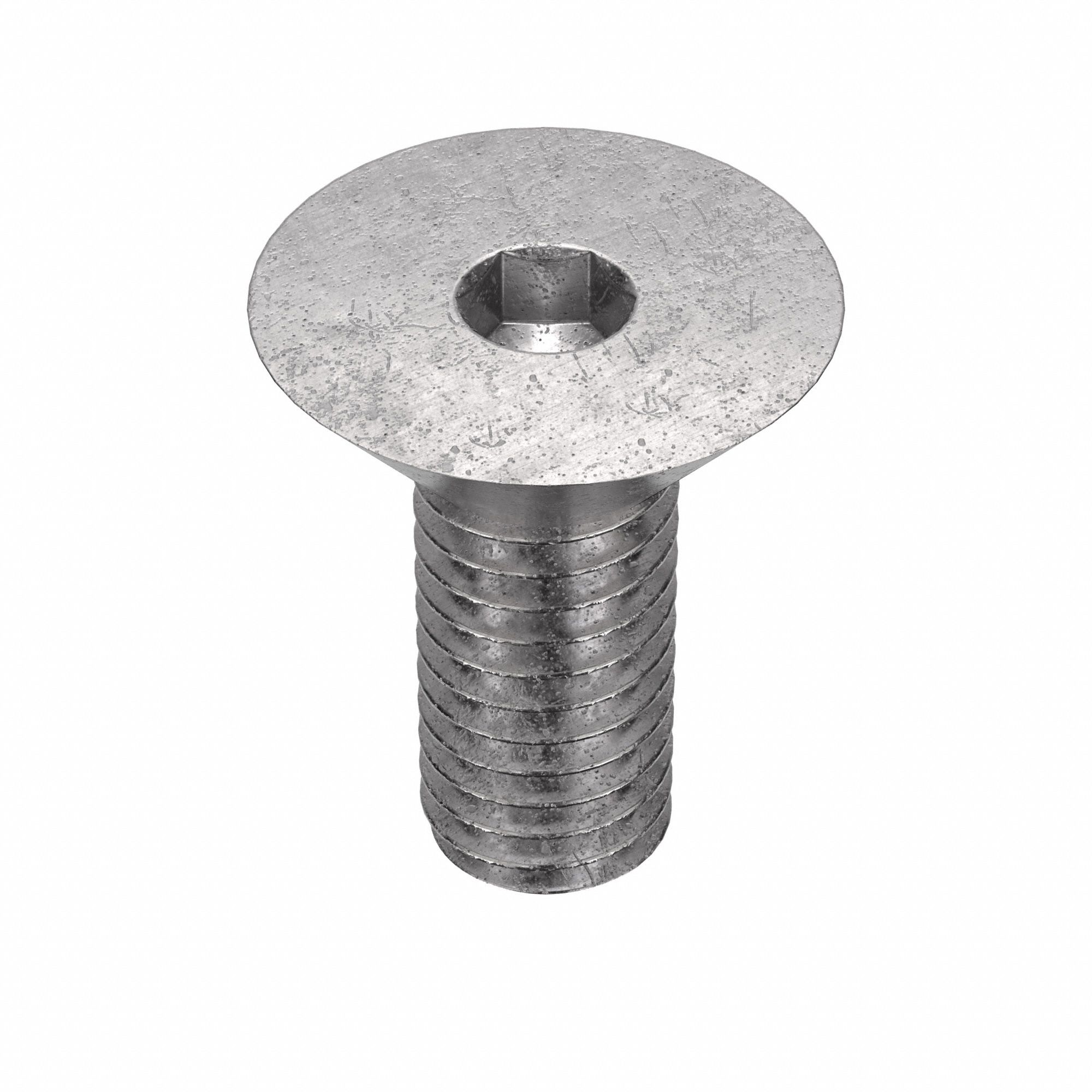 Socket Flat Head Screw: #10-32 Thread Size, 3/8 in Lg, Flat, Plain, Stainless Steel, 18-8, 100 PK