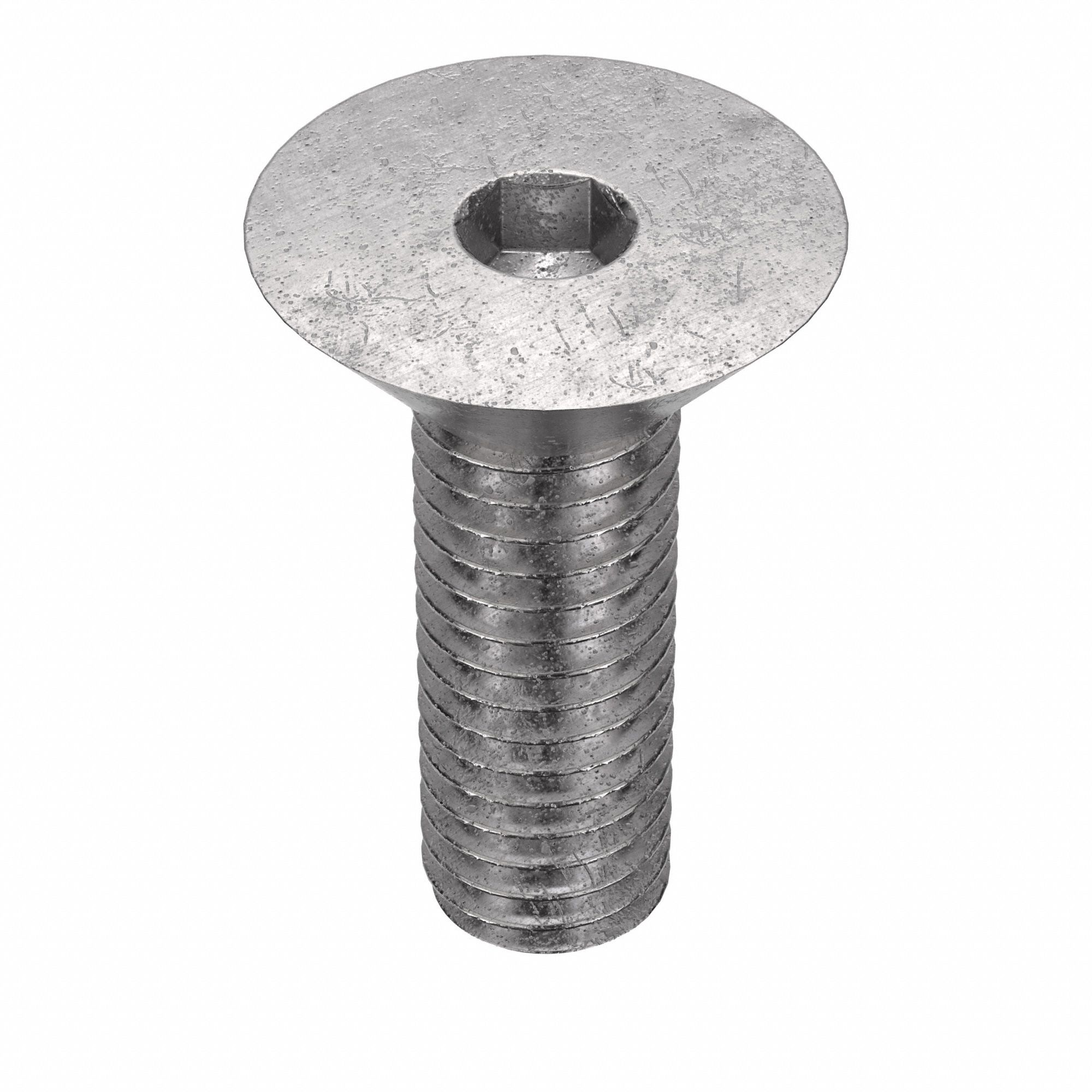Socket Flat Head Screw: #10-32 Thread Size, 1/2 in Lg, Flat, Plain, Stainless Steel, 18-8, 100 PK