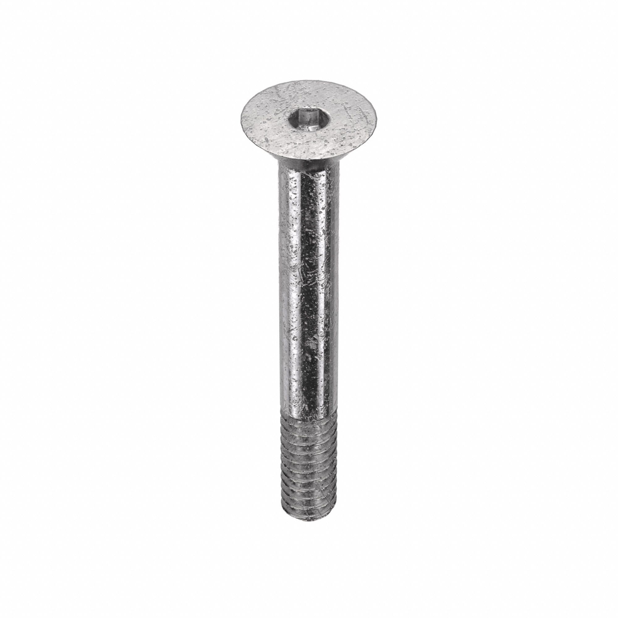 Socket Flat Head Screw: #10-24 Thread Size, 1 1/2 in Lg, Flat, Plain, Stainless Steel, 18-8, 100 PK