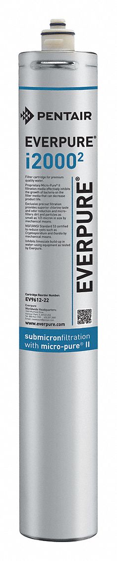 PENTAIR/EVERPURE, 0.5 micron, 1.7 gpm, Quick-Connect Water Filter