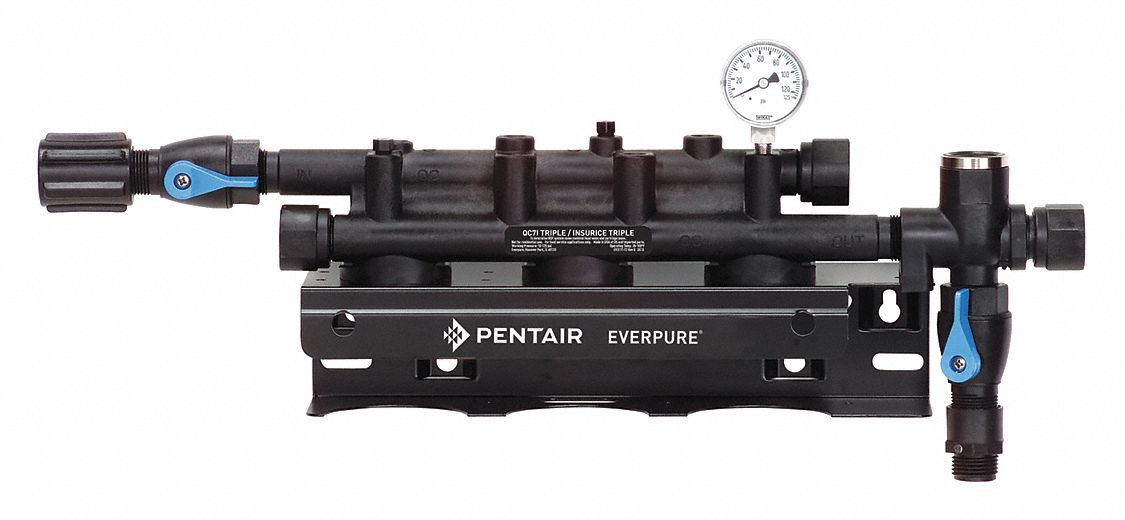 Water Filter Head: 3/4 in, FNPT, 8 1/2 in Overall Ht, 5 1/2 in Overall Wd