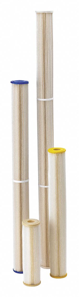 FILTER CARTRIDGE: 1 MICRON, 10 GPM FLOW RATE, 9¾ IN H, 2⅝ IN DIA