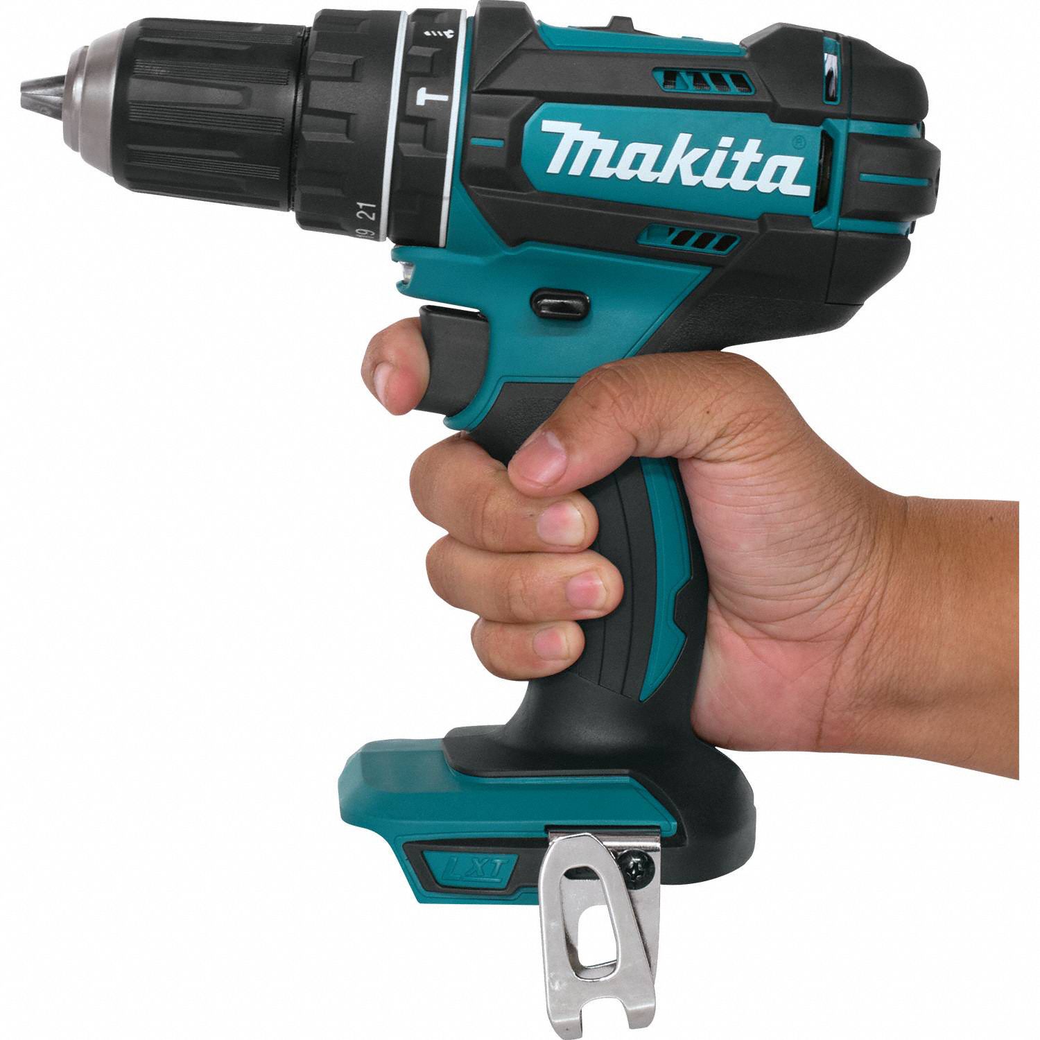 MAKITA Cordless Hammer Drill 18V DC, Compact, 1/2 in Chuck, 1/2 in