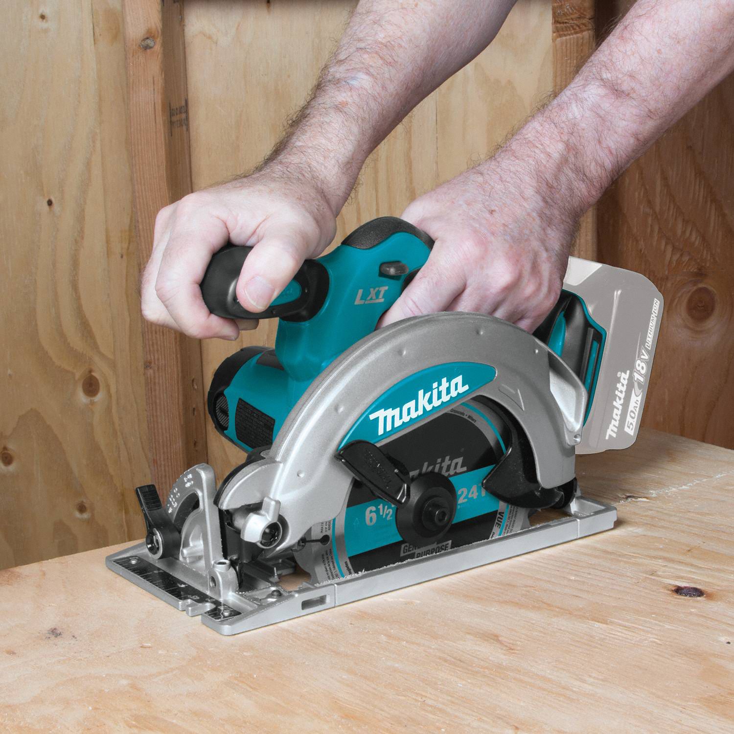 MAKITA Circular Saw, 6 1/2 in Blade Dia., Left Blade Side, Bevel Angle