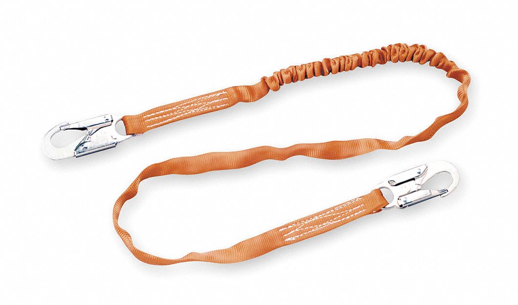 HONEYWELL MILLER Shock-Absorbing Lanyard: Shock Pack, Steel Snap Hook,  Steel Snap Hook, 1 Legs, OSHA