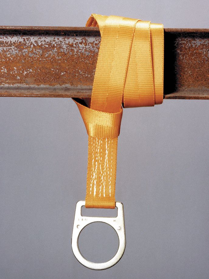 Cross Arm Strap: 6 ft Overall Lg, Steel, Polyester, D-Ring, Reusable, D-Ring, D-Ring