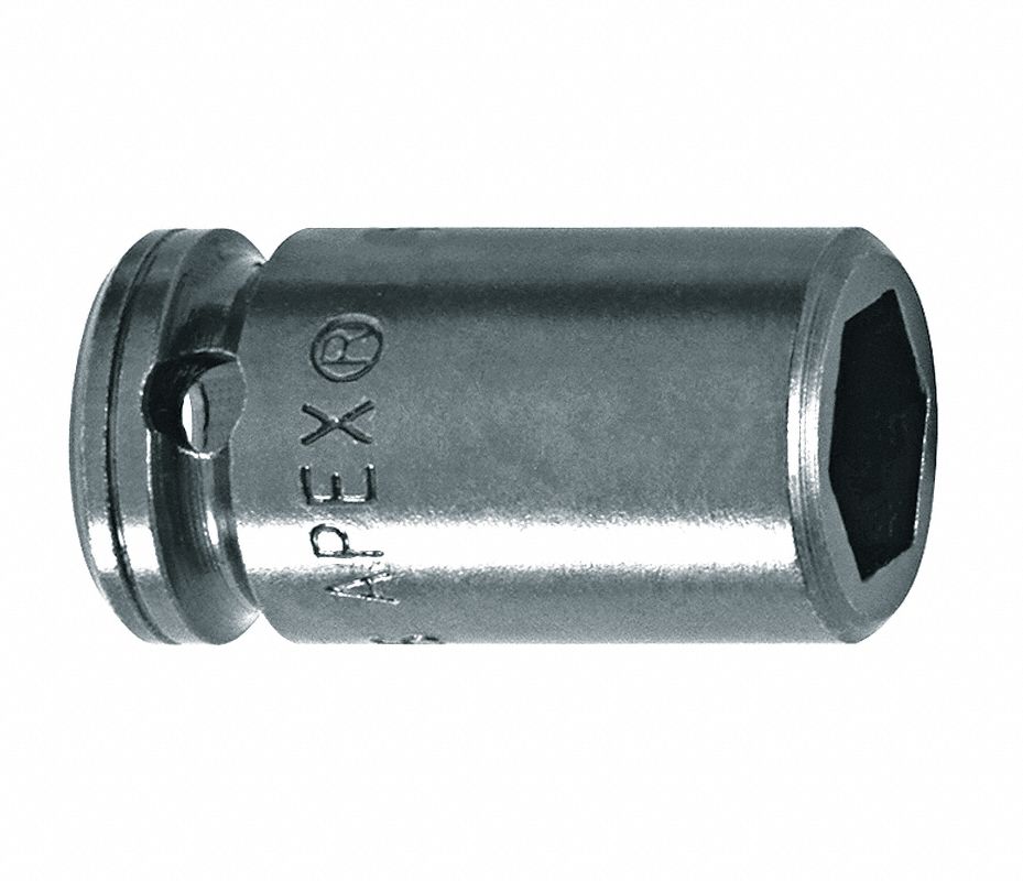Dado De Impacto Profundo SAE 1/2" - 6 Lados Hexagonal Único (AB Tools) - Acero Negro