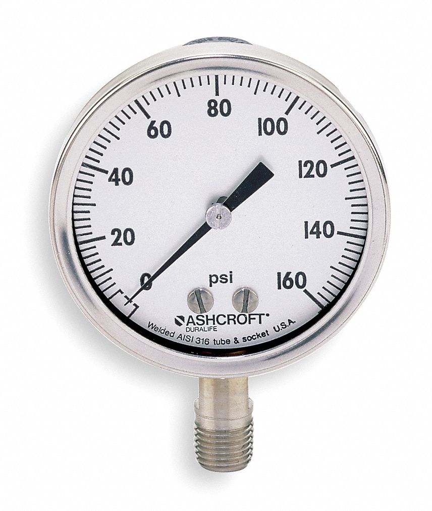 Details about   ASHCROFT INDUSTRIAL DURALIFE GAUGE 35 1009SW 02L 1.6 KSC 3.5" FACE 1/4" 0-22 PSI 