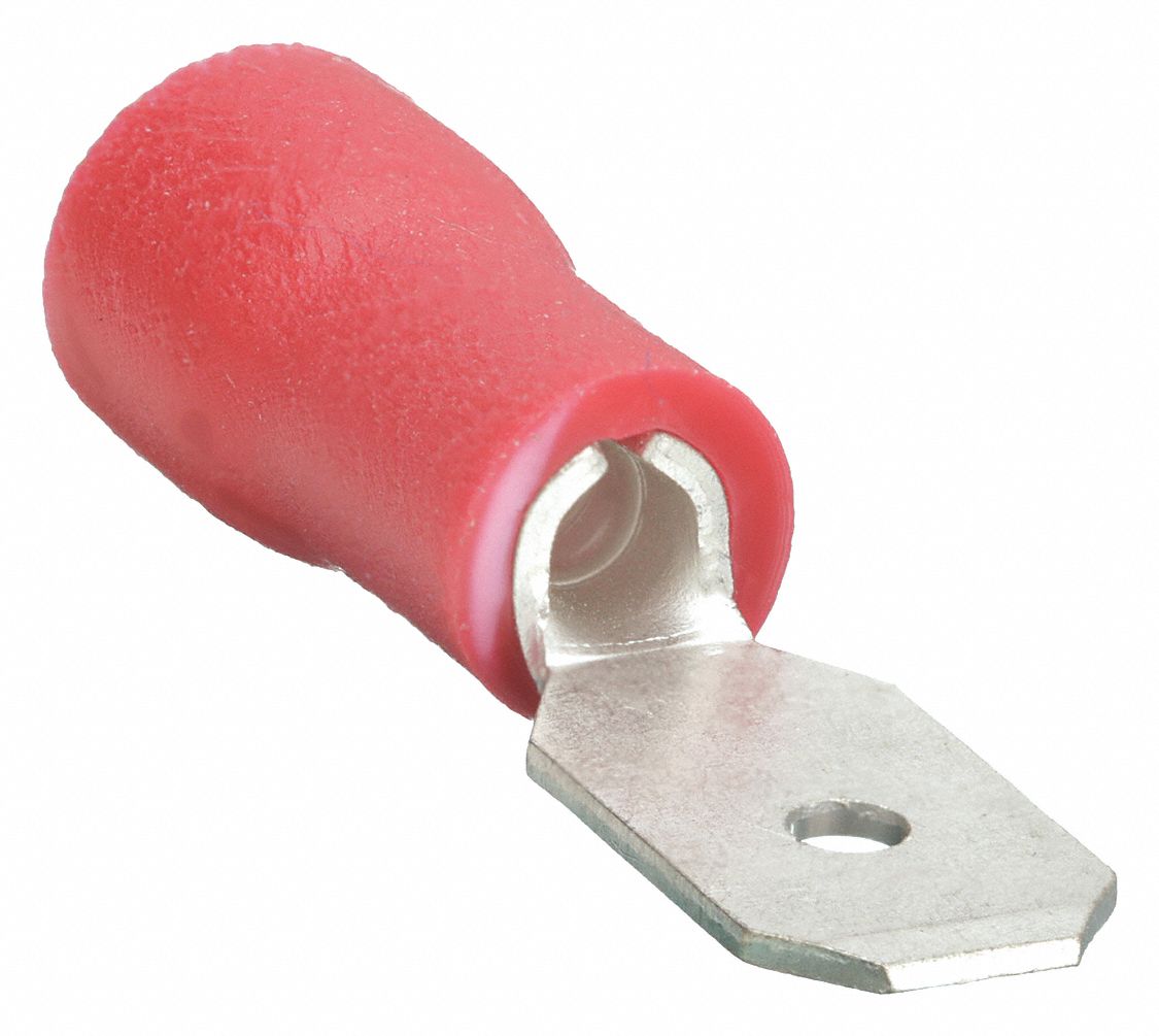 MALE DISCONNECT, RED, VINYL, PARTIAL COVERAGE, 100 PK