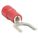 FORK TERMINAL, PARTIAL COVERAGE, RED, VINYL, #10 STUD SIZE, 0.00 - ½ INCHES, 100 PK