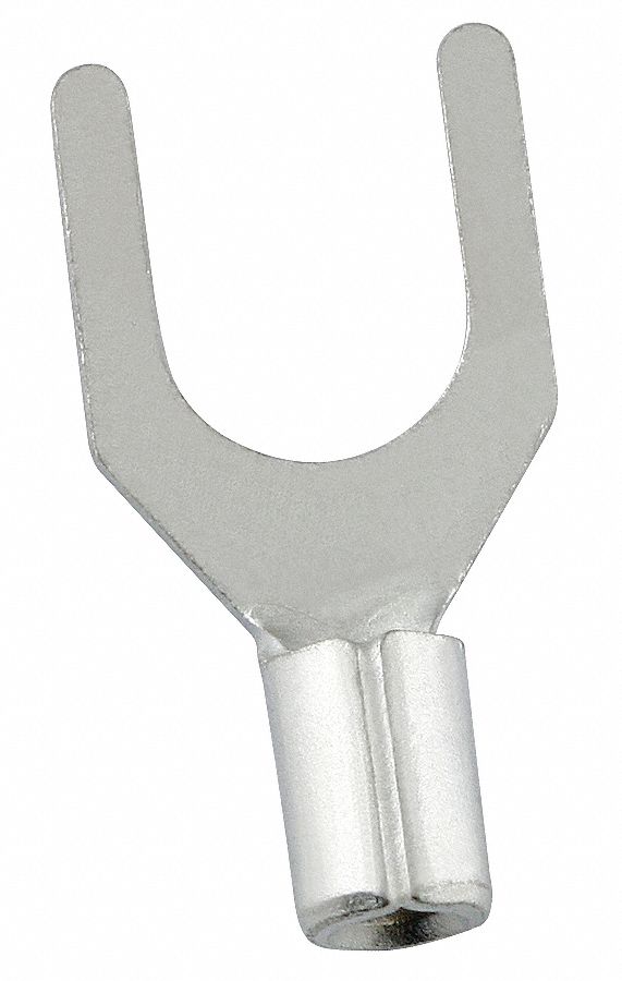 FORK TERMINAL, BARE, ¼ IN STUD SIZE, 22 AWG TO 16 AWG WIRE SIZE RANGE, 100 PK