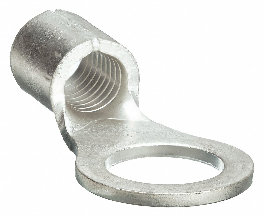 RING TERMINAL, BARE, ⅜ IN STUD SIZE, 6 AWG TO 6 AWG WIRE SIZE RANGE, 20 PK