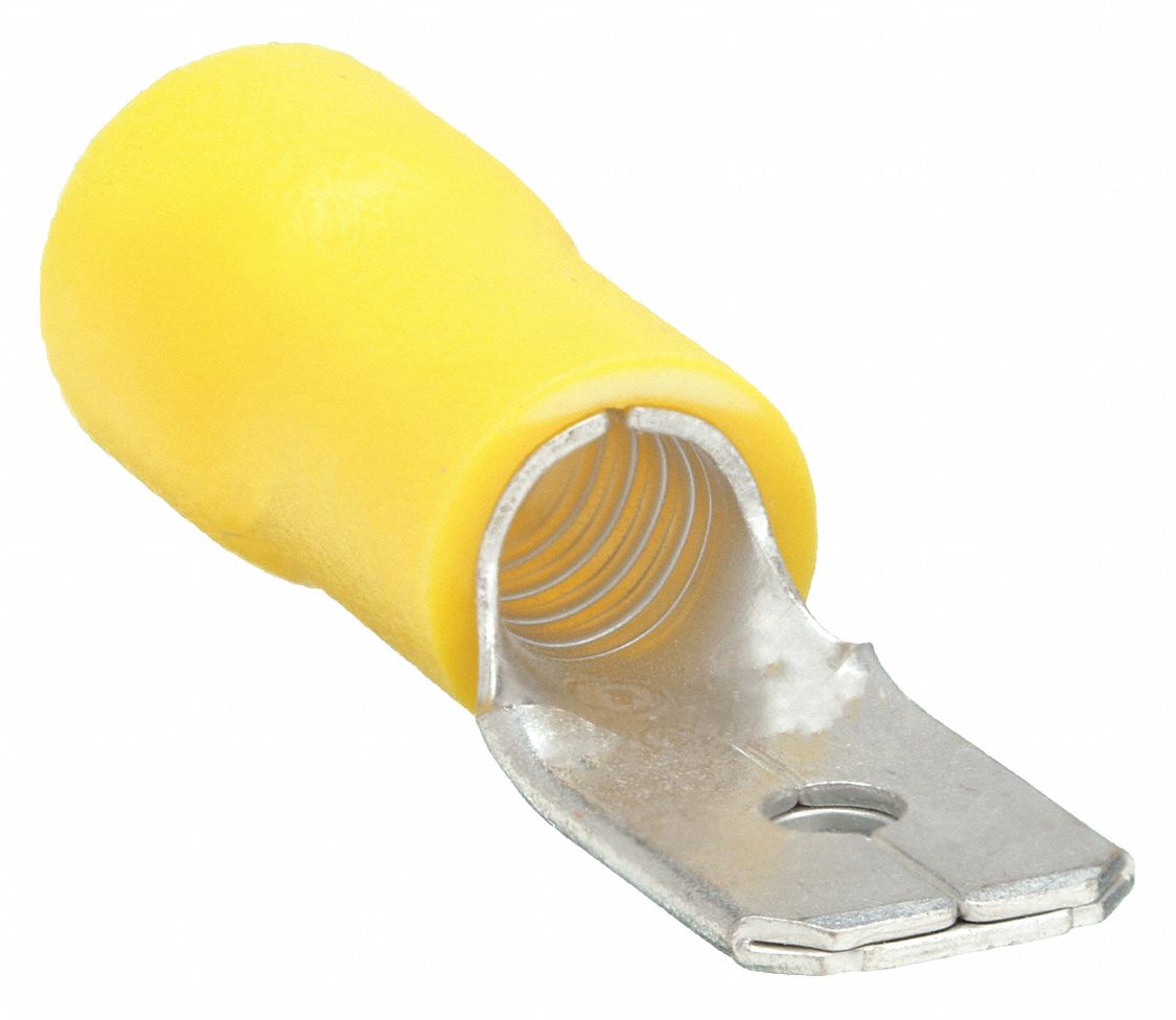 MALE DISCONNECT, YELLOW, VINYL, PARTIAL COVERAGE, 50 PK