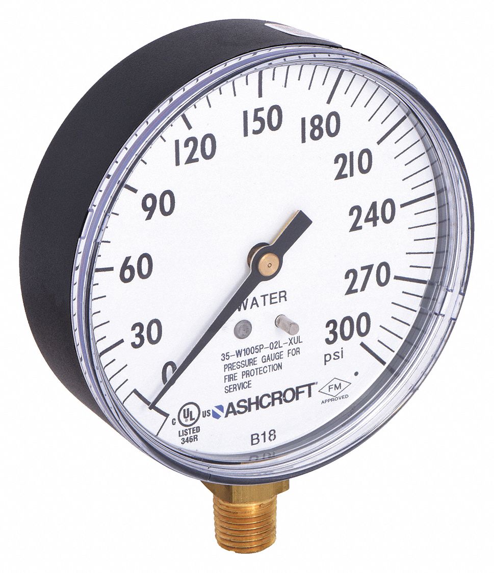 PRESSURE GAUGE,SPRINKLER,3 1/2 IN,3