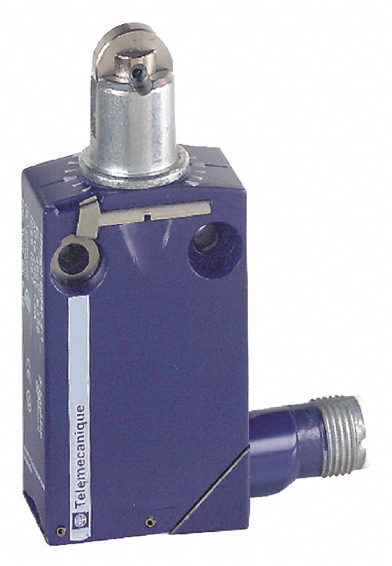 Plug-In Limit Switch: Roller Lever, XCMD, 0.14 in Roller Wd, 2 Mounting Holes
