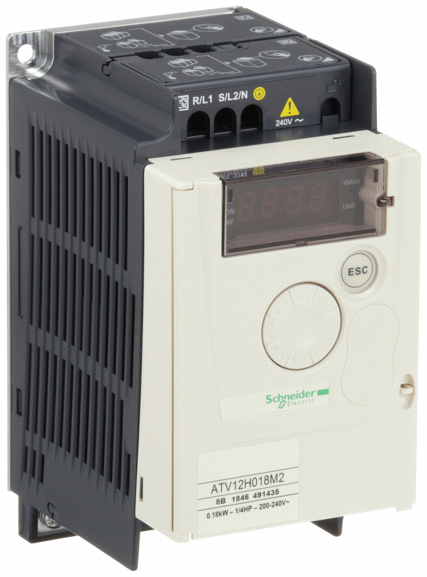 Schneider Electric ATV12H018M2 &ndash; Trazione Elettrica 0.18kW 200-240V Monofase Inverter