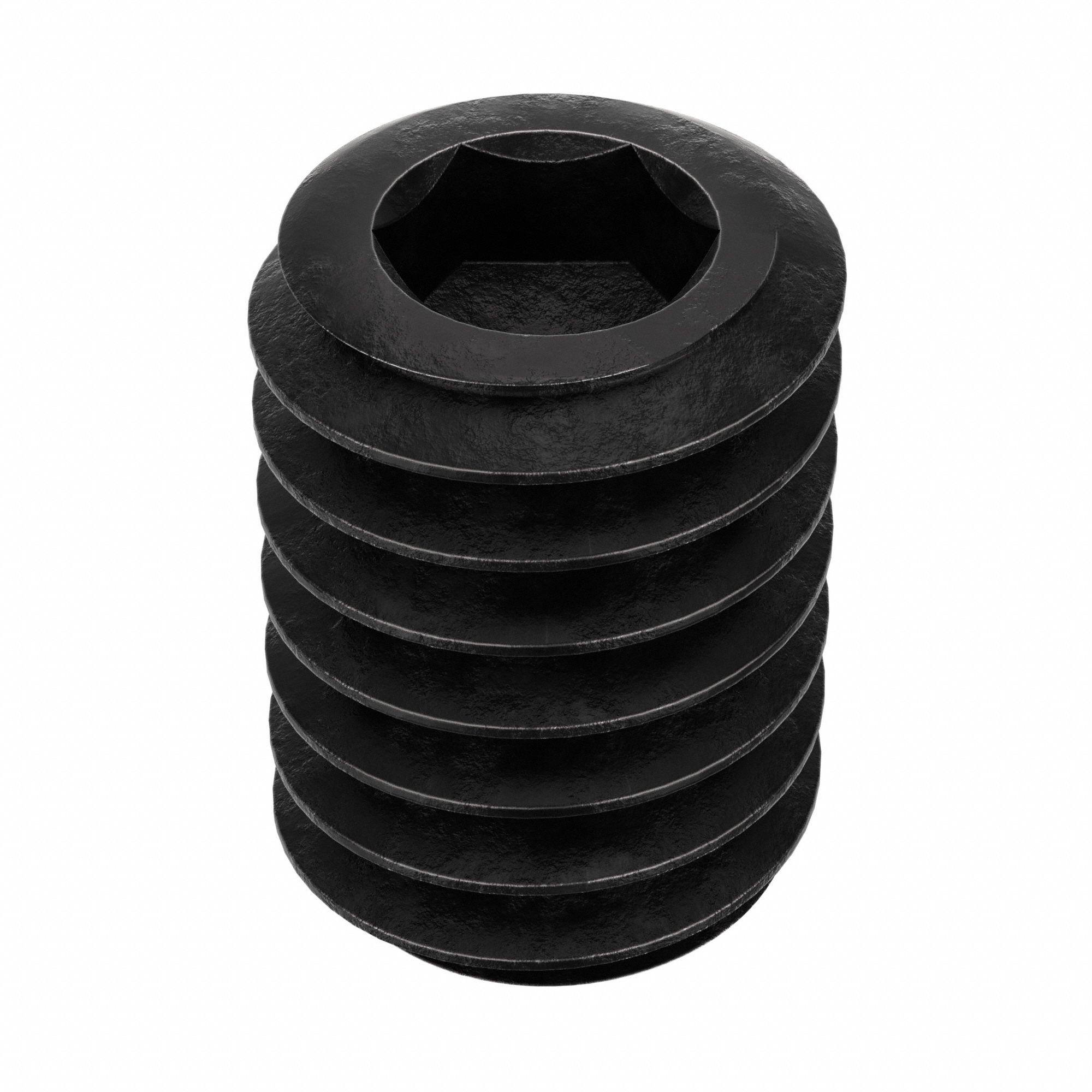 Socket Set Screw: #5-44 Thread Size, 3/16 in Overall Lg, Cup pt, Alloy Steel, Black Oxide, 100 PK