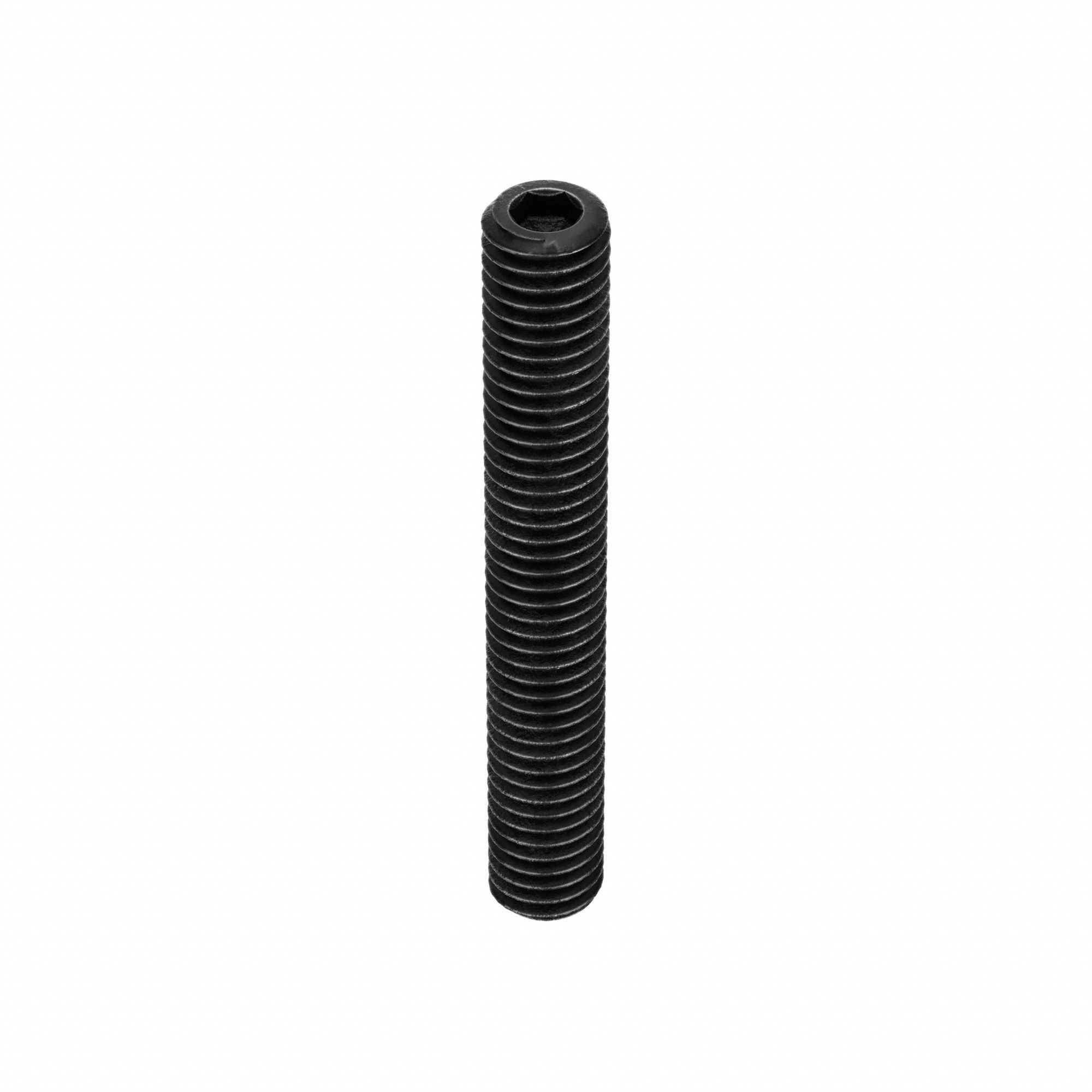 Socket Set Screw: 3/8"-16 Thread Size, 2 3/4 in Overall Lg, Cup pt, Alloy Steel, Black Oxide, 10 PK