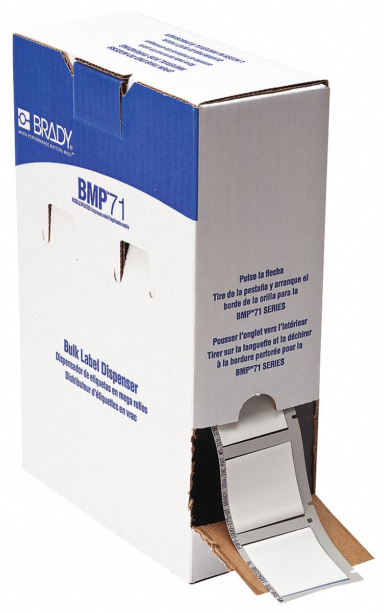 1 in x 1 3/4 in, Polyolefin, Precut Label Roll - 14A405|BM71-1000-175 ...