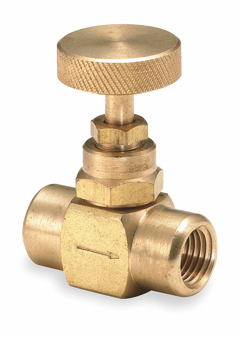 VALVE,NEEDLE,1/4 IN,BRASS,600 PSI