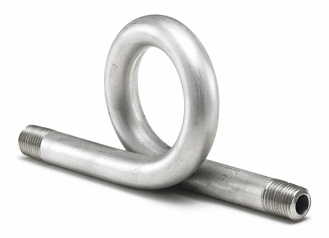 WEKSLER Pressure Gauge Siphon XH Stainless Steel, 1/4 in NPT, 7 1/4 in