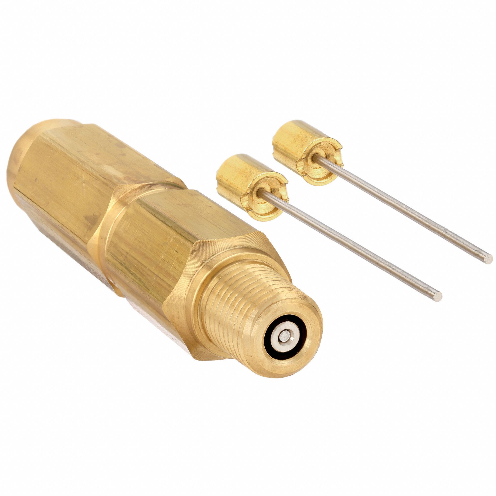 WEKSLER Pressure Gauge Snubber Brass, Piston, 1/4 in NPT, 3,000 psi