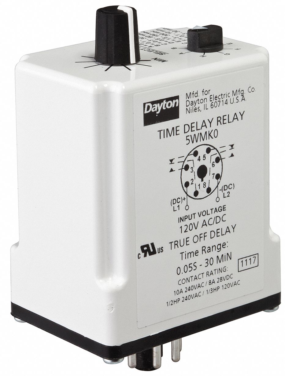 Digital Time Delay Relay, 24V DC/110-240V AC, 8-Pin on Delay Timer Relay