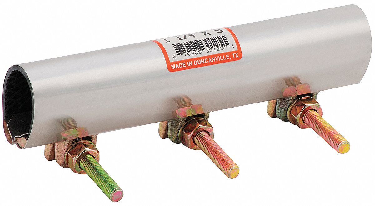 GRAINGER APPROVED Four Bolt Repair Clamp, 2 in Pipe Size, Fits Outside Dia. 2.00 in 5WMR1330