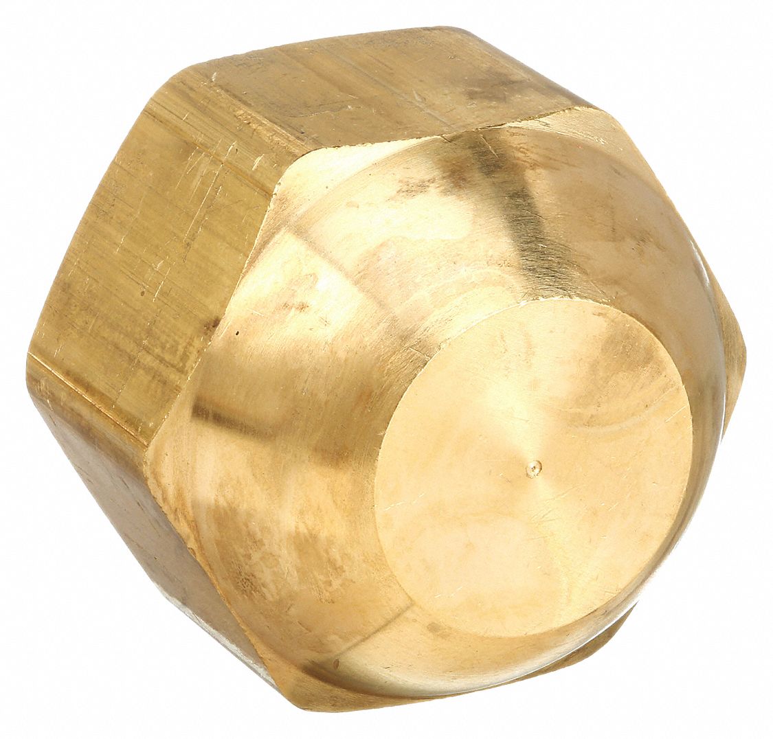 CAP: FOR ¾ IN TUBE OUTSIDE DIAMETER, FLARED, 1 3/32 IN OVERALL LG, BRASS