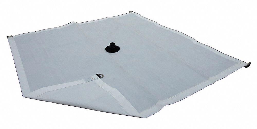 DRAINAGE TARP, 5 X 5 FT, POLYETHYLENE, WHITE, 1 LEAK DIVERTER