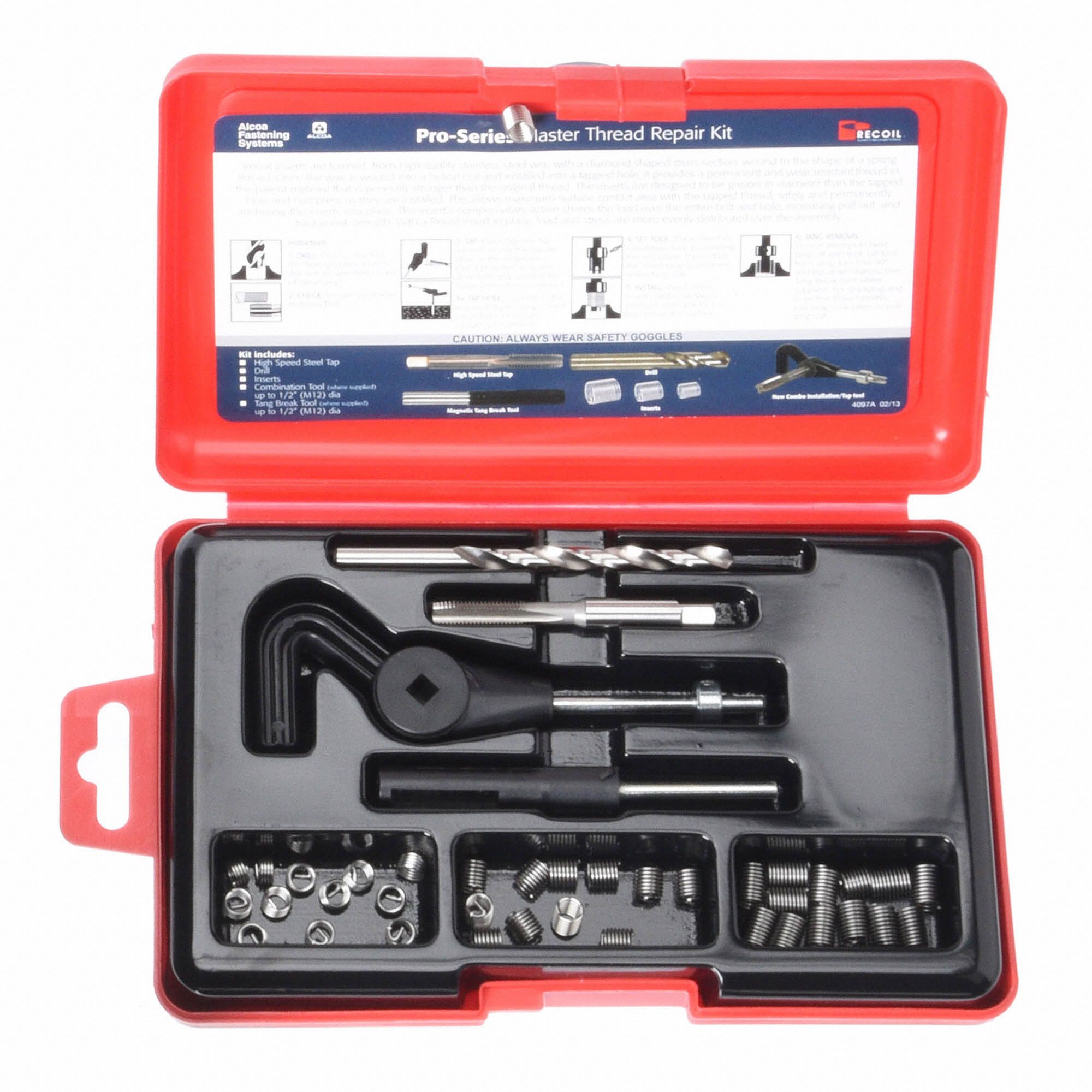 GRAINGER APPROVED 188 Stainless Steel Helical Thread Repair Assortment