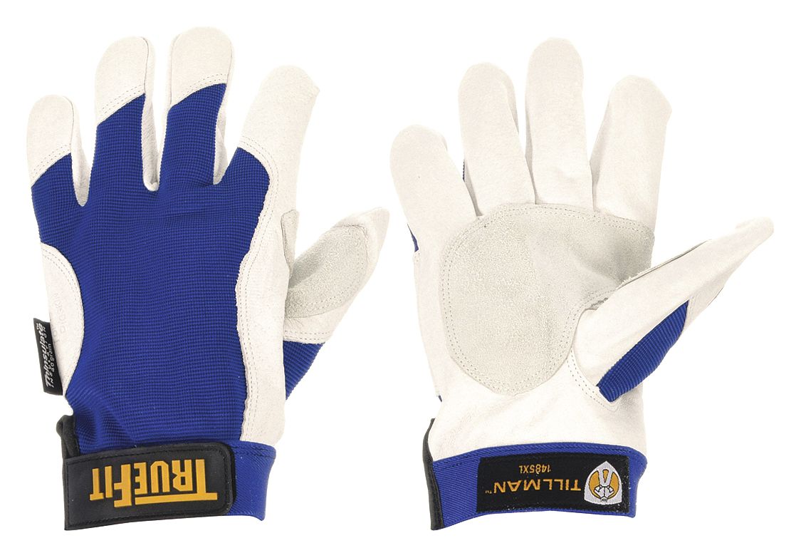 COLD PROTECTION LEATHER GLOVES, XXL, WING THUMB, COTTON, TRUEFIT