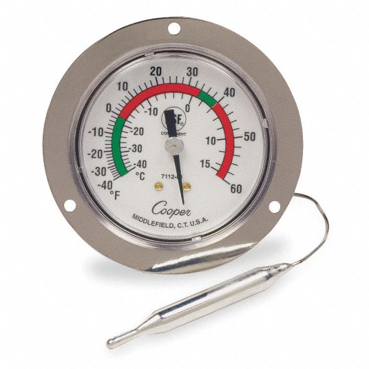 COOPER Analog Panel Mount Thermometer 5WX76711201 Grainger