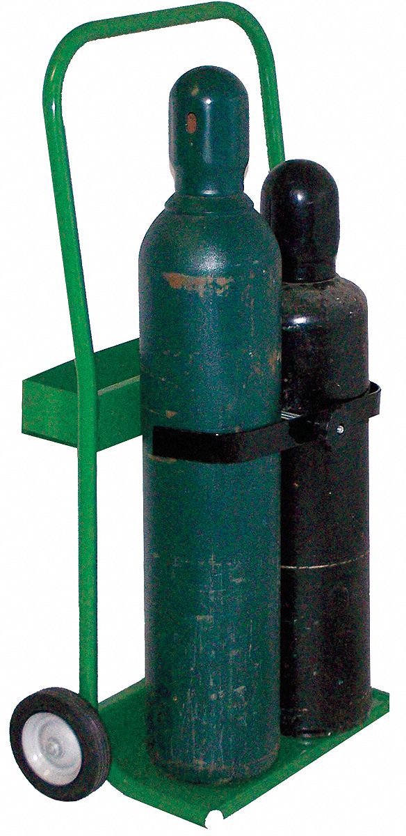 WELDING CYLINDER HAND TRUCK, 2 CYLINDER CAPACITY, 200 LB LOAD CAPACITY, 8 X 16 IN, PERMA CLAMP