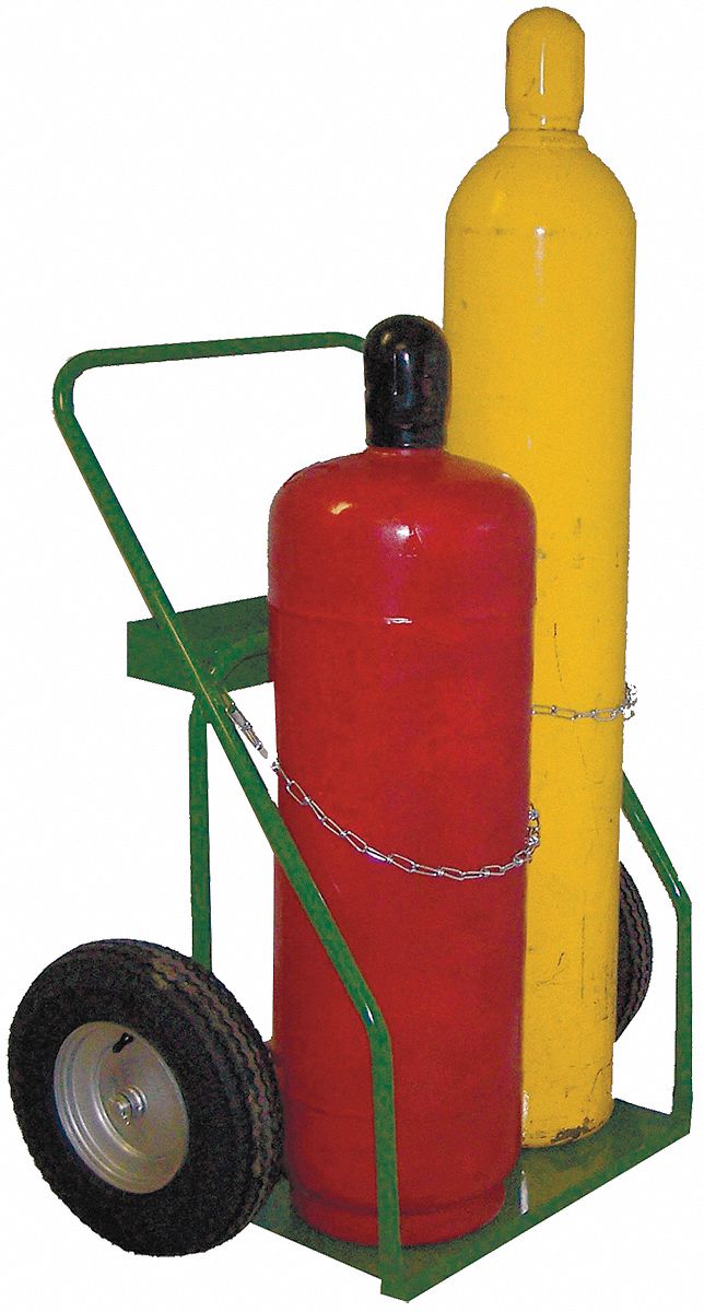 WELDING CYLINDER HAND TRUCK, 2 CYLINDER CAPACITY, 780 LB LOAD CAPACITY, 13 X 24 IN, PERMA CLAMP
