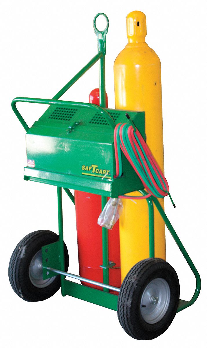 WELDING CYLINDER HAND TRUCK, 2 CYLINDER CAPACITY, 780 LB LOAD CAPACITY, 13 X 24 IN, PERMA CLAMP