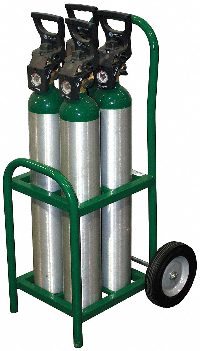 SAFTCART Steel Medical Cylinder Cart, Cylinder Capacity: 4, 250 lb ...