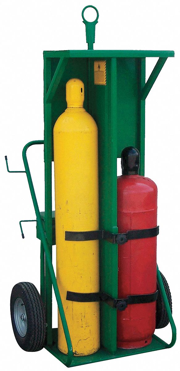 Firewall Welding Cylinder Hand Truck: 2 Cylinder Capacity, 780 lb Load Capacity, 13 in x 24 in