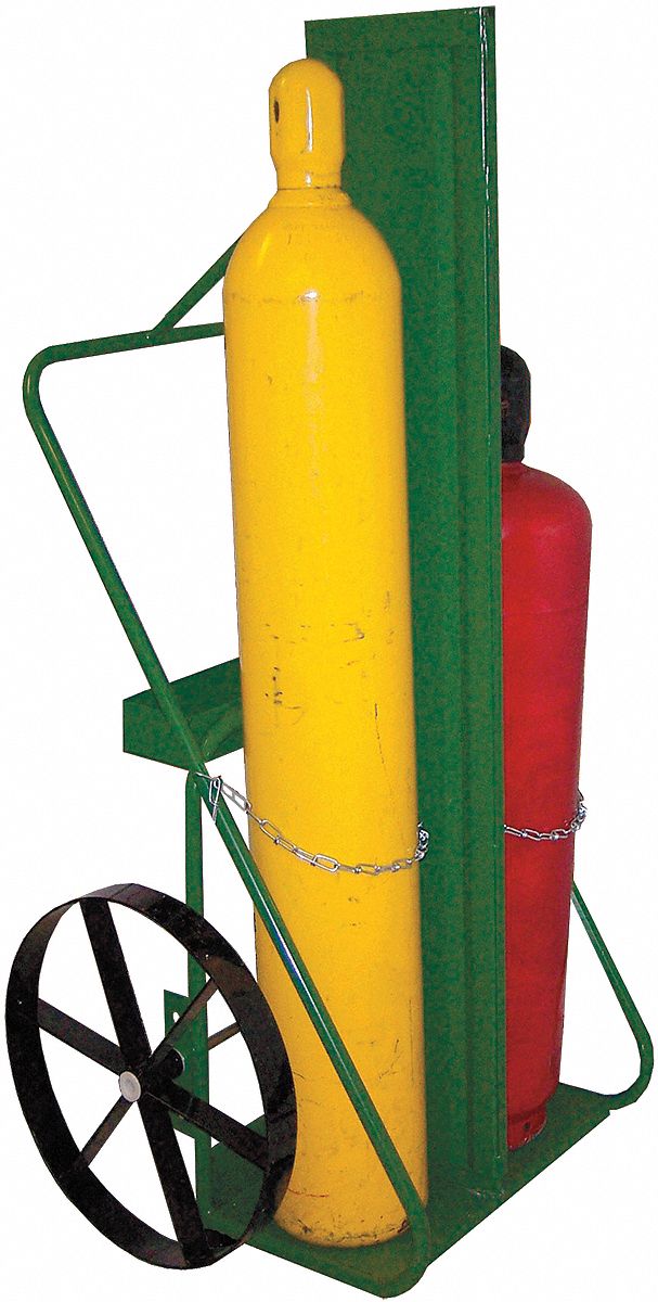 Firewall Welding Cylinder Hand Truck: 2 Cylinder Capacity, 400 lb Load Capacity, 13 in x 24 in
