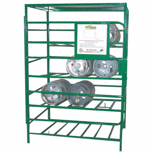 Saftcart Cylinder Storage Rack: Horizontal, 48 In X 36 In X 70 In, For 