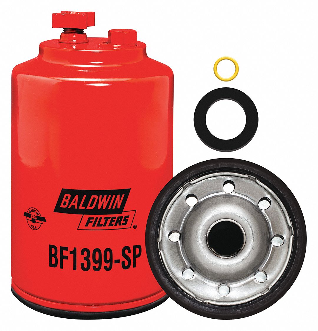 Fuel Filter: Spin-On, 4 1/4 in Outside Dia, 1"-14 Thread Size, Cellulose