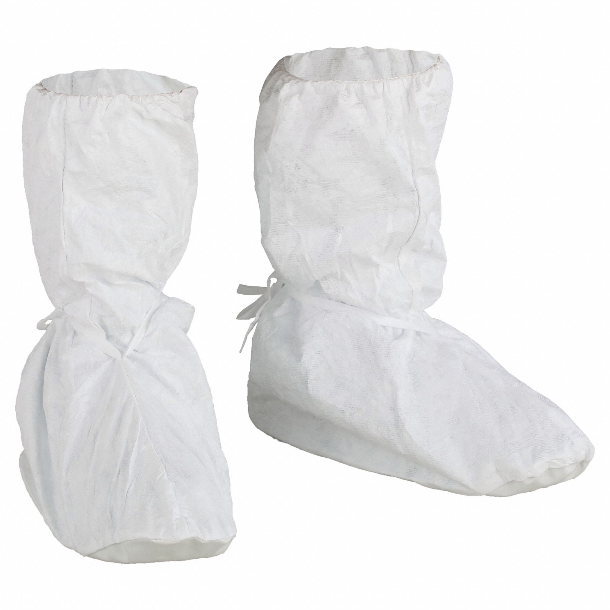 Boot Covers: Tyvek® IsoClean®, ISO 4 (Class 10) and above, Sterile, Elastic/Tie, XL, 100 PK