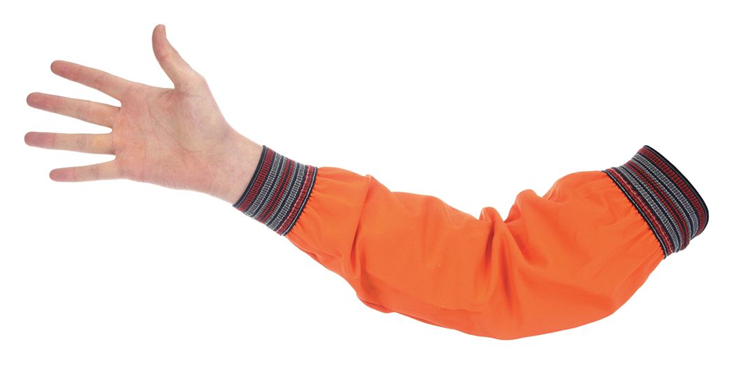 FLAME-RETARDANT TREATED SLEEVE, ORANGE, UNIVERSAL, COTTON, ELASTIC CUFF, 17 IN