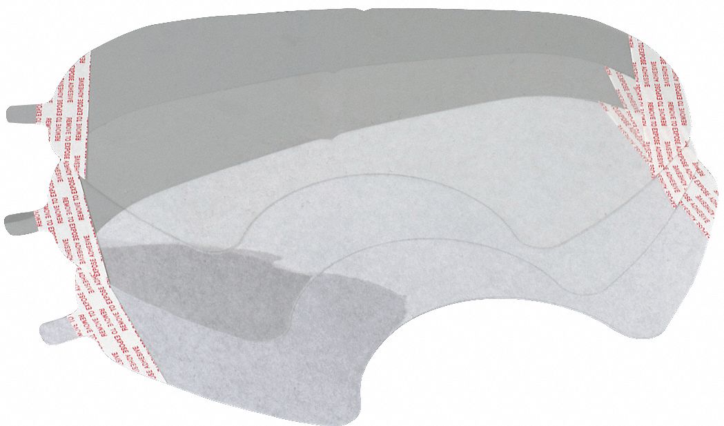 LENS COVER, POLYESTER, 12 7/10X6 2/5 IN, 25-PK, FOR FF-400 RESPIRATOR