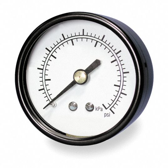 GRAINGER APPROVED Vacuum Gauge, 30 in Hg Vac to 30 psi Range, 1/8 in