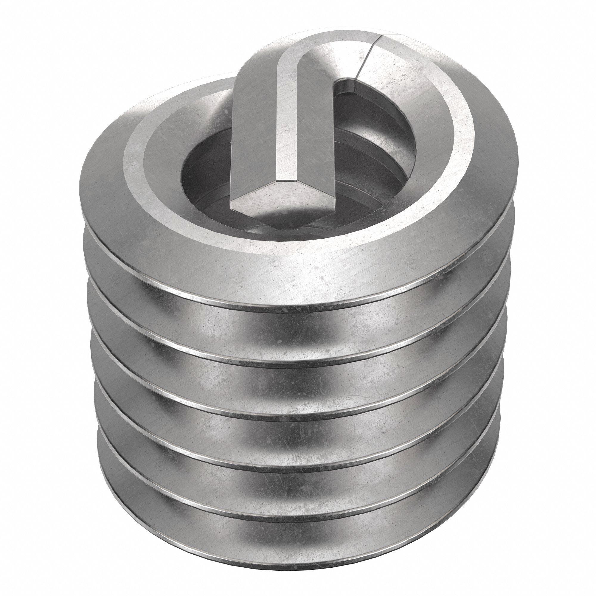 Helical Insert: Tanged Tang Style, Screw-Locking, #4-40 Thread Size, Plain, 10 PK